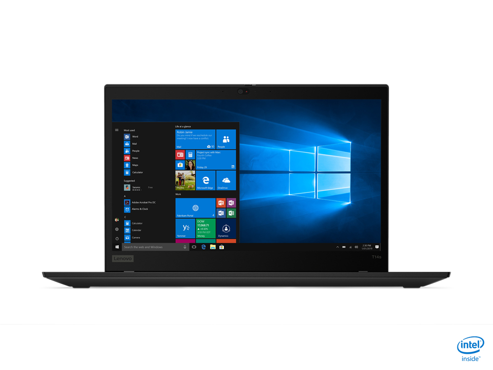 Lenovo ThinkPad T14s Gen 1 (Intel) Intel® Core™ i5 i5-10310U Portátil 35,6 cm (14") Pantalla táctil Full HD 16 GB DDR4-SDRAM 256 GB SSD Wi-Fi 6 (802.11ax) Windows 10 Pro Inglés Negro